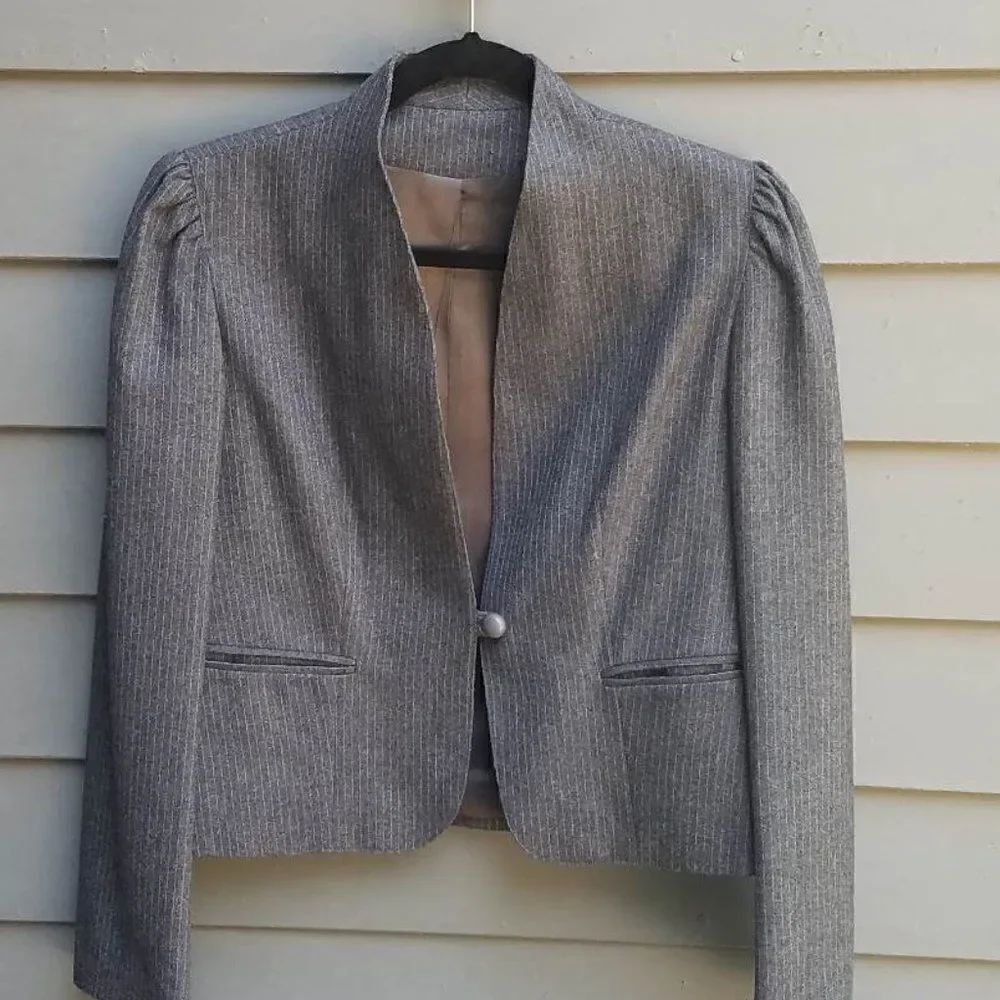 Vintage Charcoal PinStripe Skirt Suit Size 11/12